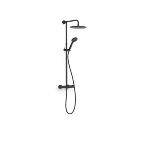 Tres Base Plus 2-Way Wall-Mounted Thermostatic Shower Set Matt Black