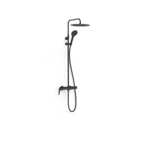 Tres Fuji Wall-Fitted Single-Handle Shower Mixer Tap Matt Black