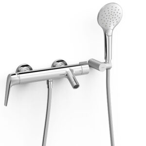 Tres Fuji Wall-Mounted Single-Handle Mixer Tap for Bath and Shower Chrome