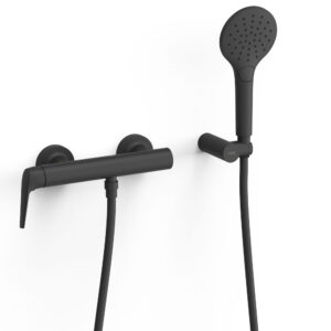 Tres Fuji Wall-Mounted Single-Handle Shower Mixer Tap Matt Black