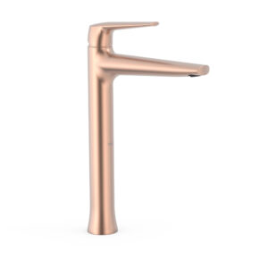 Tres Fuji XXL Single-Handle Washbasin Mixer Tap 24K Matte Rose Gold