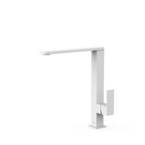 Cuadro Tres Single-Handle Kitchen Mixer Tap Matt White