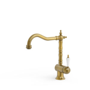 Tres Clasic Single-Handle Kitchen Mixer Tap Aged Brass