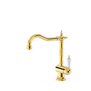 Tres Clasic Single-Handle Kitchen Mixer Tap 24k Gold