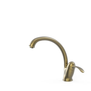 Tres Clasic Single-Handle Kitchen Mixer Tap Aged Brass (2)
