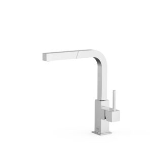 Tres Single-Handle Kitchen Mixer Tap with Pull-Out Spout Chrome (2)