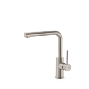 Tres Single-Handle Kitchen Mixer Tap with Pull-Out Spout Steel