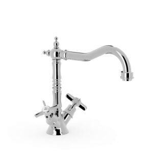Tres Clasic Two-Handle Kitchen Mixer Tap Chrome