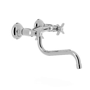 Tres Wall-Mounted Two-Handle Kitchen Mixer Tap Chrome (2)