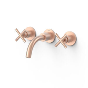 Tres Montblanc Concealed Two-Handle Washbasin Mixer Tap 24K Matte Rose Gold