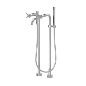 Tres Montblanc Floor-Mounted Two-handle Mixer Tap Bath and Shower Chrome