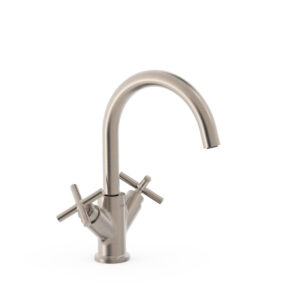 Tres Montblanc High Two-handle Washbasin Mixer Tap Steel