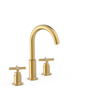 Tres Montblanc Two-handle Fitted Washbasin Tap 24K Matt Gold