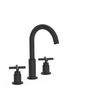 Tres Montblanc Two-handle Fitted Washbasin Tap Matt Black