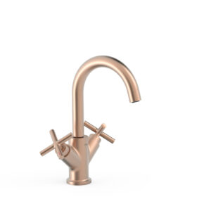 Tres MontBlanc Two-Handle Washbasin Mixer Tap 24K Matte Rose Gold