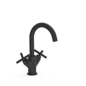 Tres MontBlanc Two-Handle Washbasin Mixer Tap Matt Black