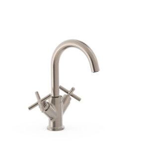 Tres MontBlanc Two-Handle Washbasin Mixer Tap Steel