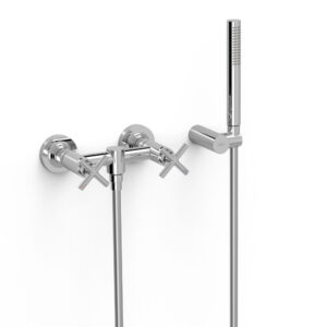 Tres Montblanc Wall-Mounted Two-handle Shower Mixer Tap Chrome