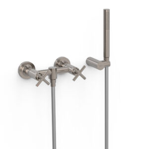 Tres Montblanc Wall-Mounted Two-handle Shower Mixer Tap Steel