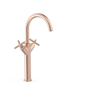Tres Montblanc XXL Two-handle Washbasin Mixer Tap 24K Matte Rose Gold