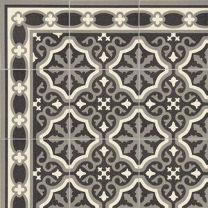 Victorian Cenefa Florentine Black 20x20 cm
